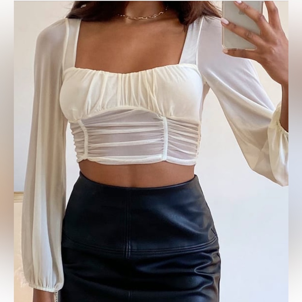 Lulus Mesh Cropped Top